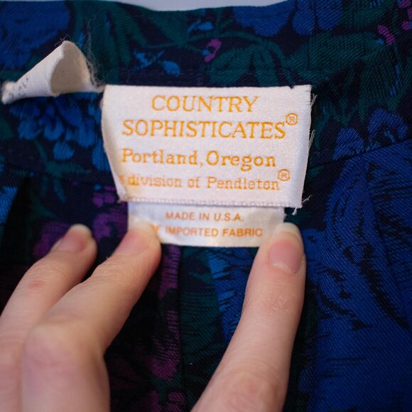 VTG Moody Cottagecore Floral 2Pc Set Romantic High Neck 14 Country Sophisticates - Picture 14 of 16